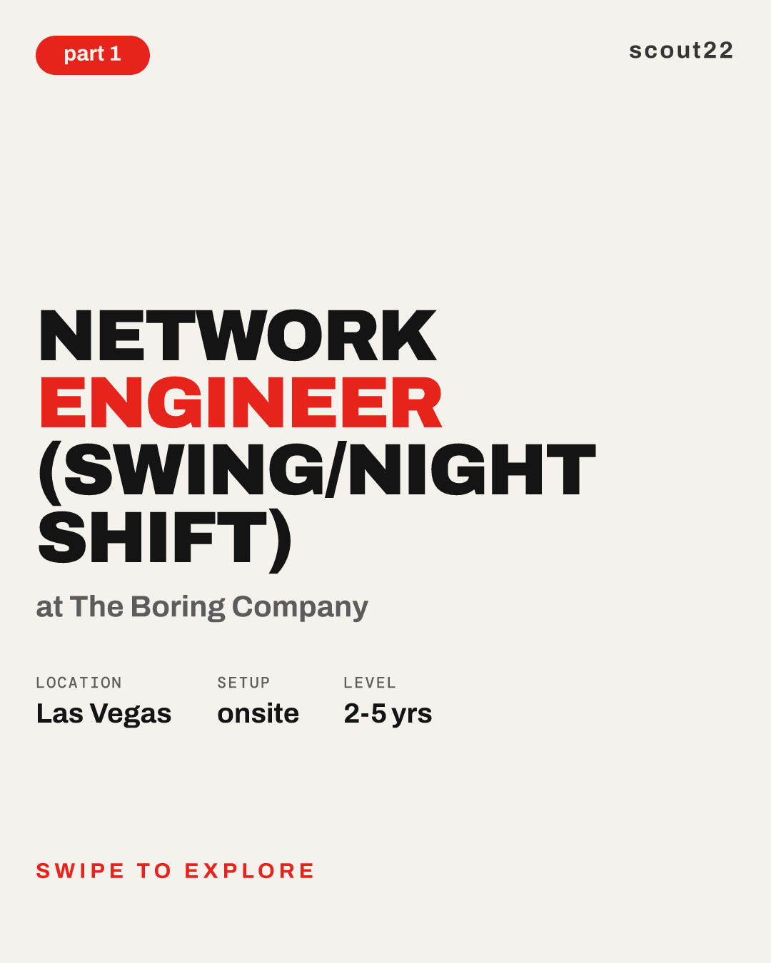 Network Engineer (Swing/Night Shift) at The Boring Company