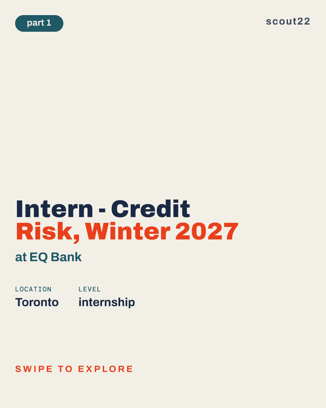Intern - Credit Risk, Winter 2027 at EQ Bank