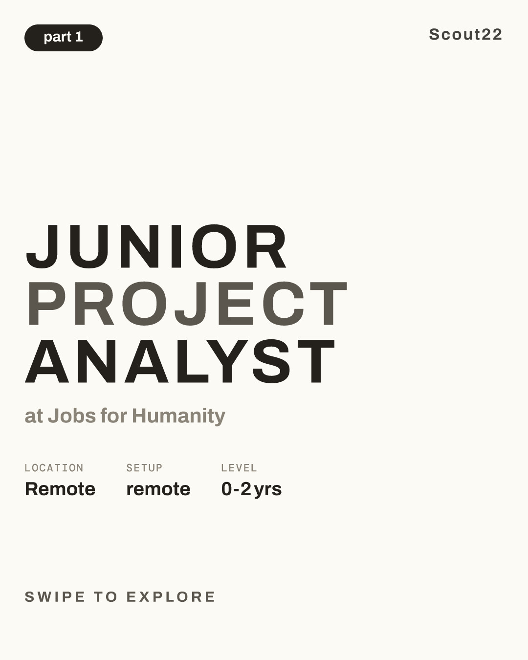 Junior Project Analyst at Jobs for Humanity