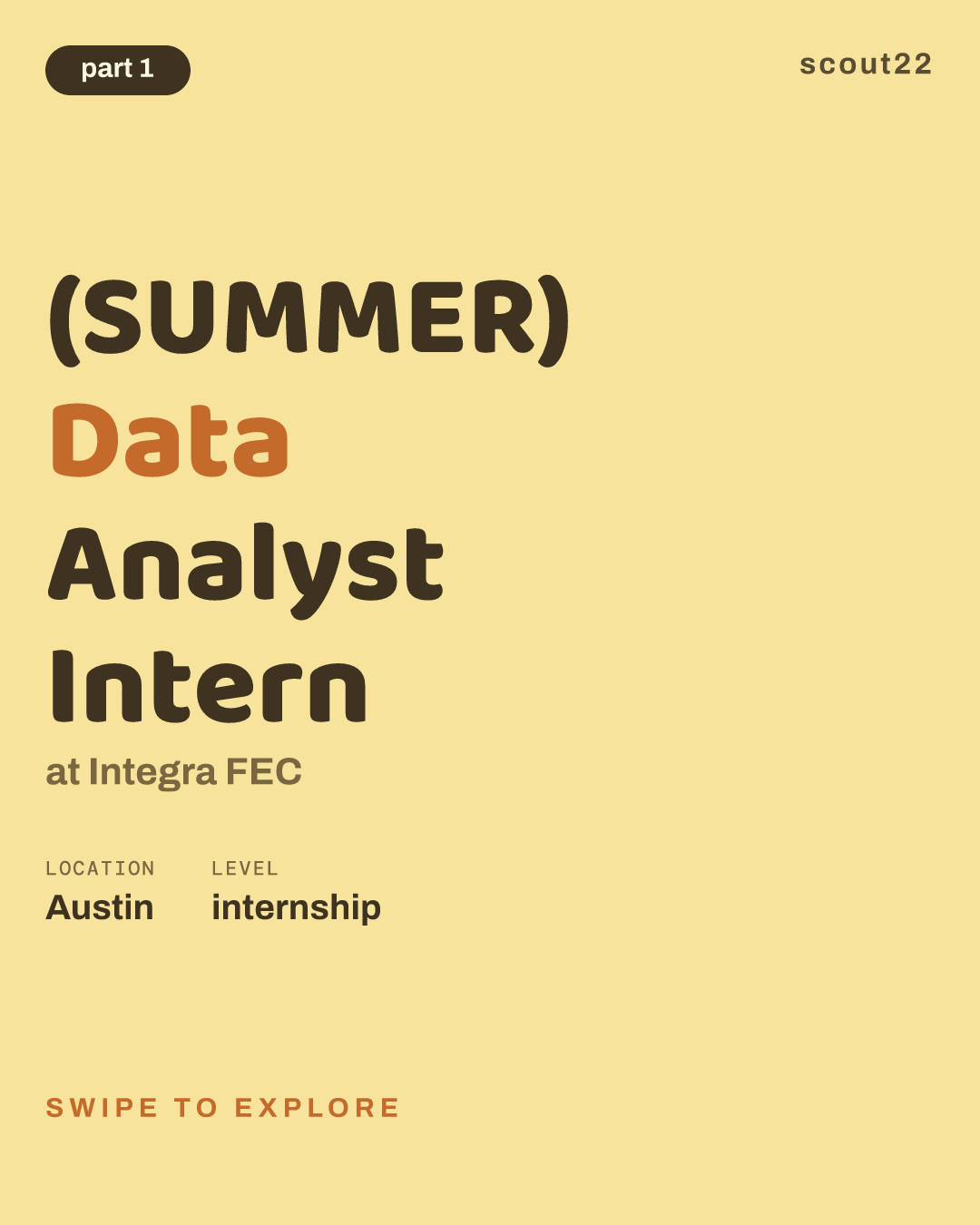 (SUMMER) Data Analyst Intern at Integra FEC