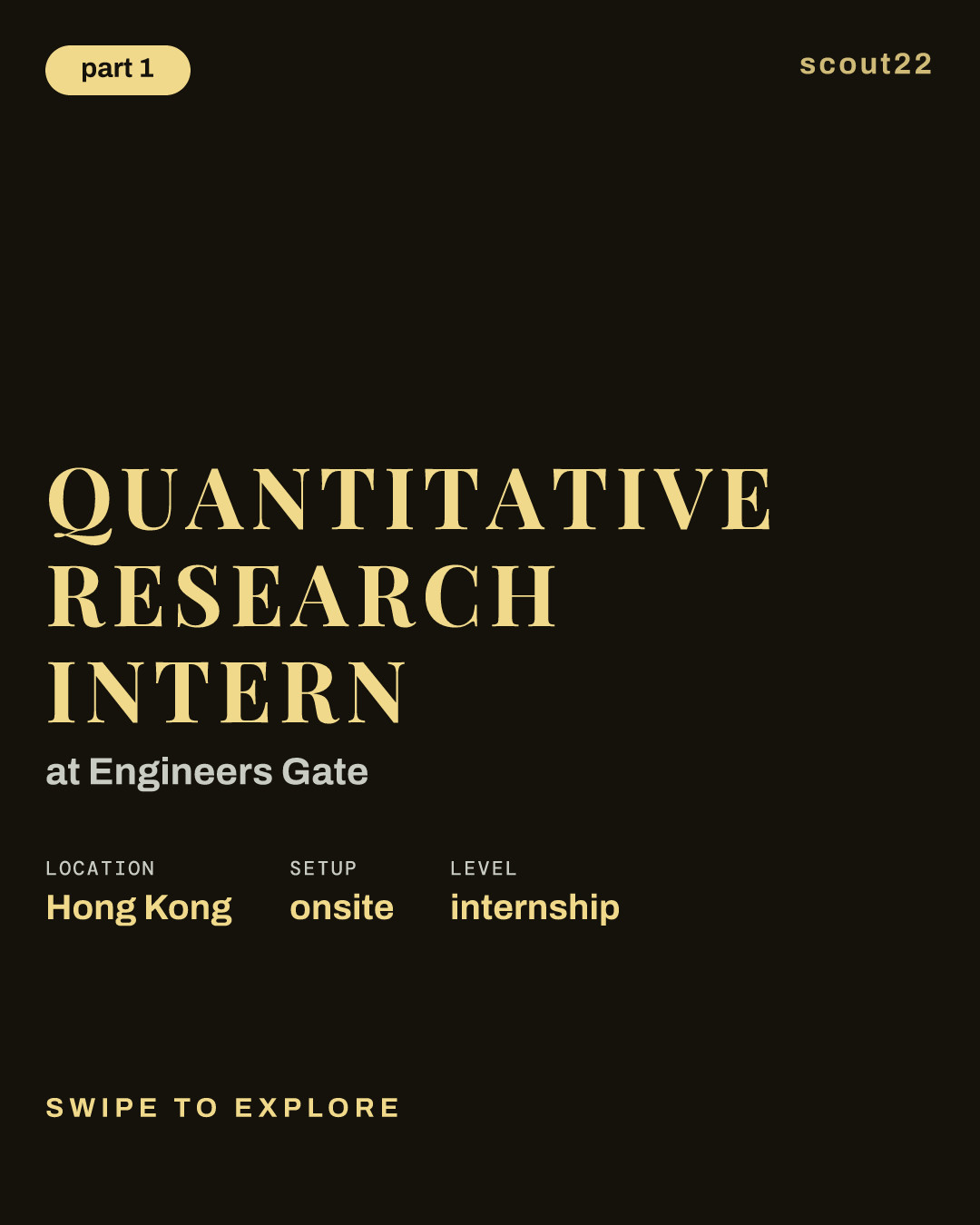 Quantitative Research Intern at Engineers Gate
