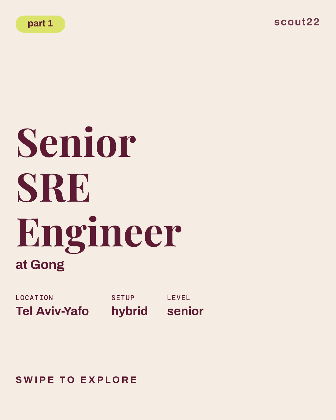 Senior SRE Engineer at Gong