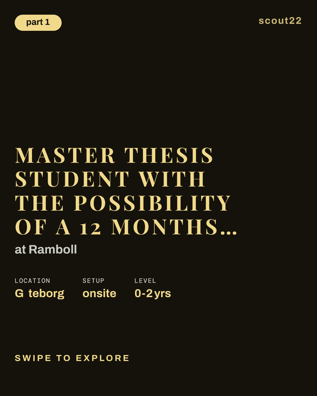Master Thesis Student with the possibility of a 12 months Internship at Ramboll