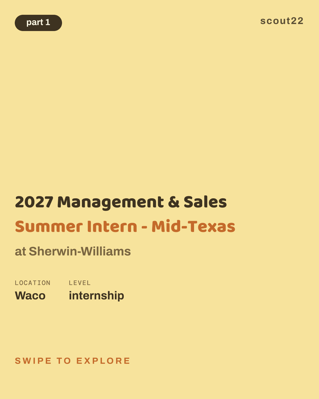 2027 Management & Sales Summer Intern - Mid-Texas at Sherwin-Williams