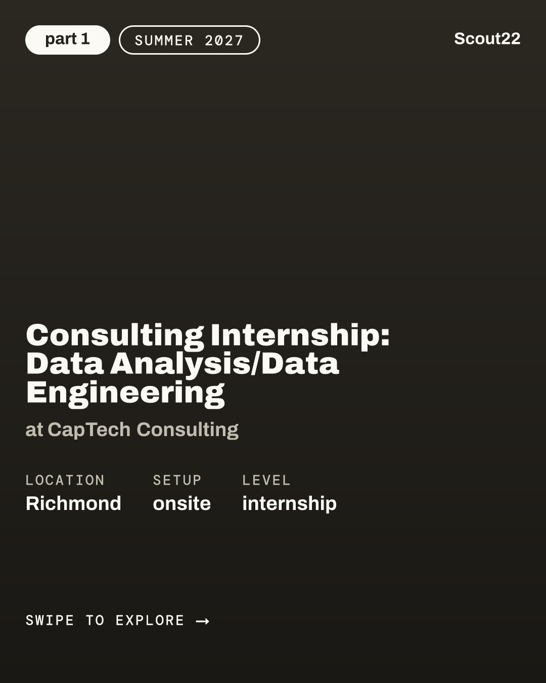 Consulting Internship: Data Analysis/Data Engineering  (Summer 2027) at CapTech Consulting