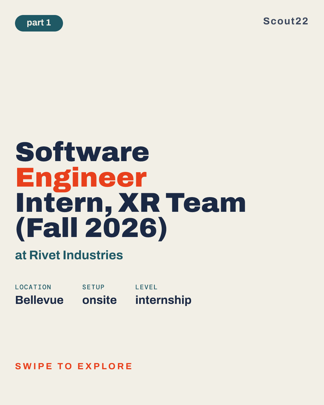 Software Engineer Intern, XR Team (Fall 2026) at Rivet Industries