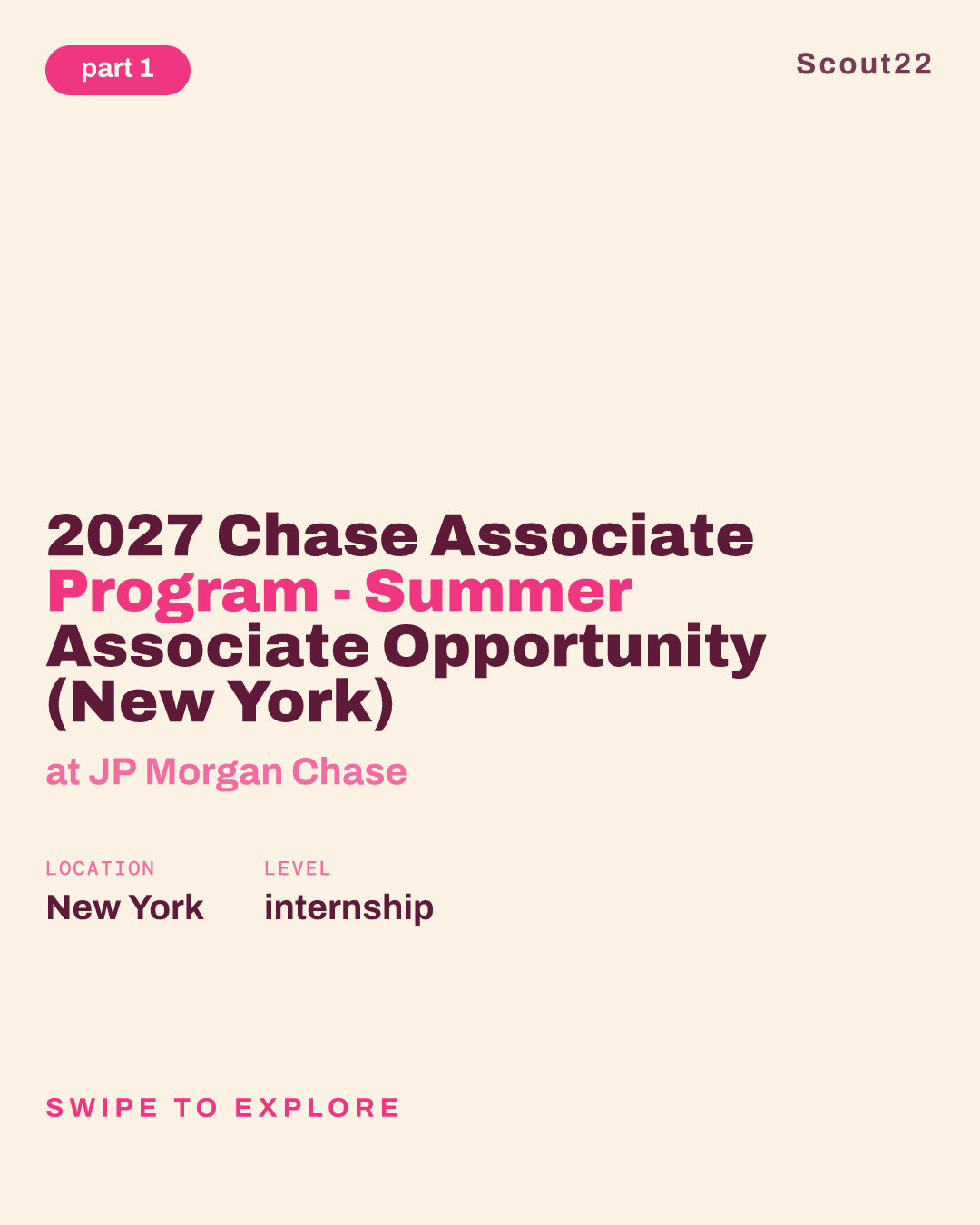 2027 Chase Associate Program - Summer Associate Opportunity (New York) at JP Morgan Chase