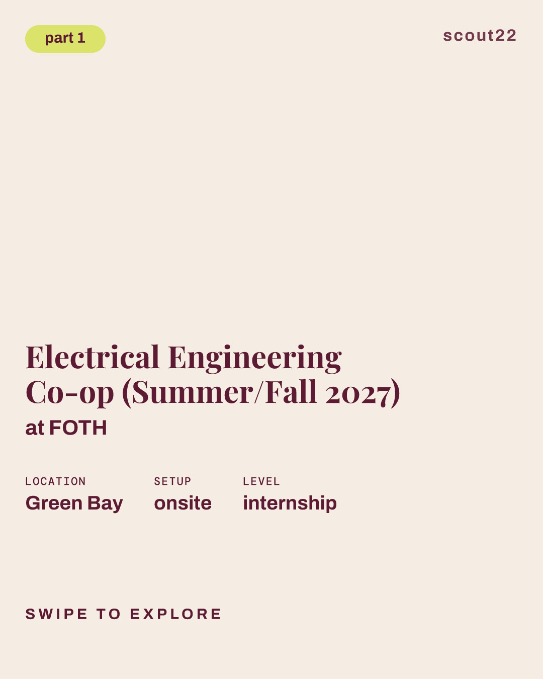 Electrical Engineering Co-op (Summer/Fall 2027) at FOTH