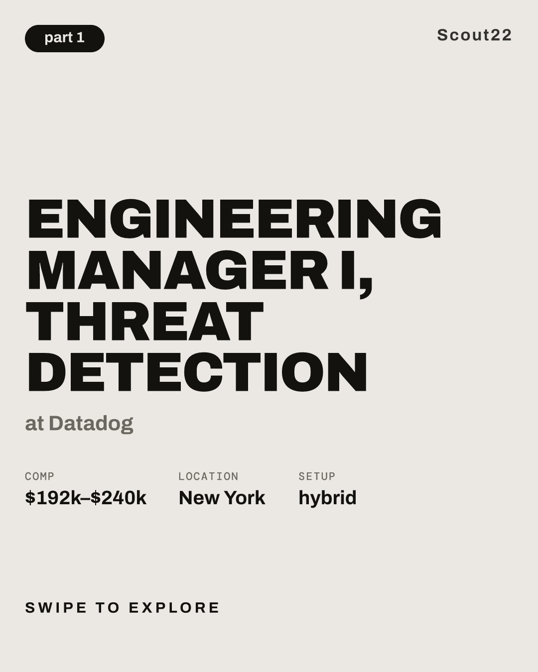 Engineering Manager I, Threat Detection at Datadog