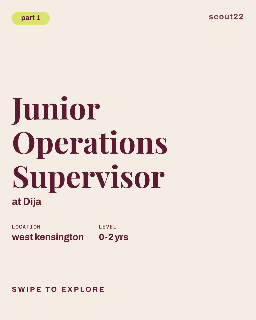 Junior Operations Supervisor at Dija