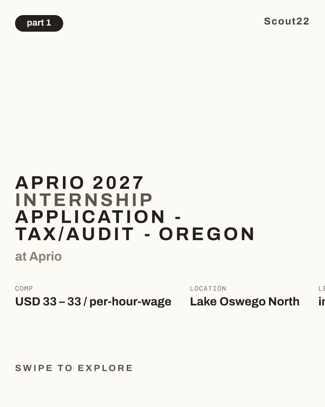 Aprio 2027 Internship Application - Tax/Audit - Oregon at Aprio