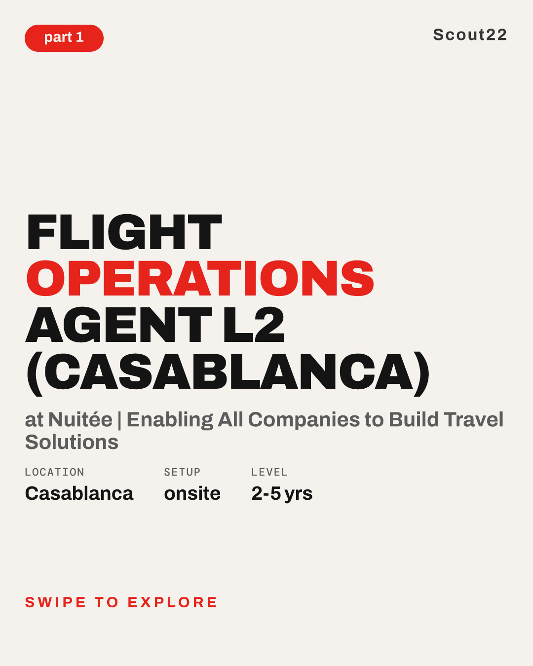 Flight Operations Agent L2 (Casablanca) at Nuitée | Enabling All Companies to Build Travel Solutions