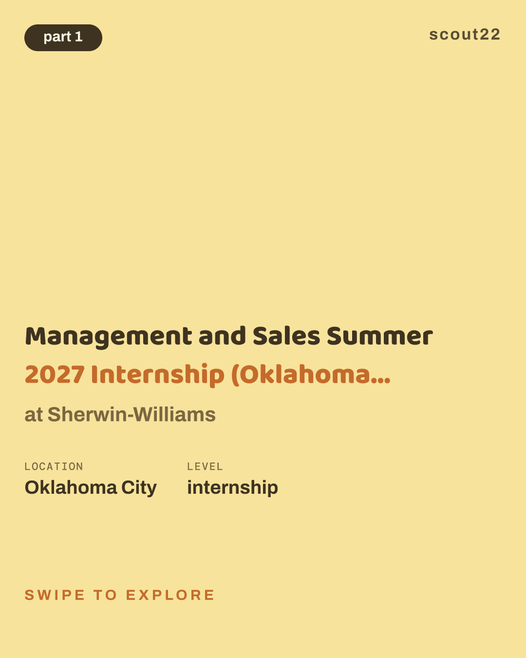 Management and Sales Summer 2027 Internship (Oklahoma City District) at Sherwin-Williams