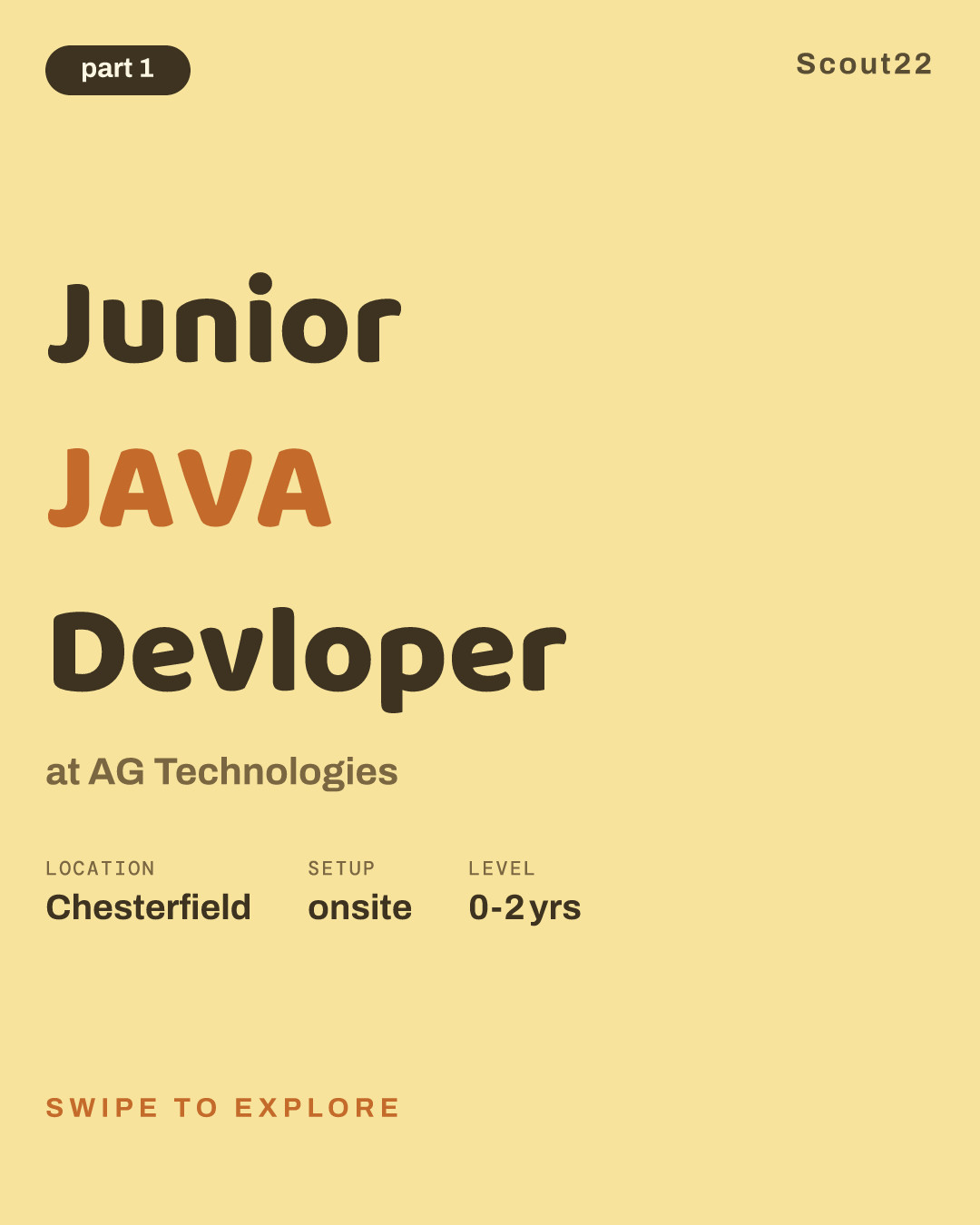 Junior JAVA Devloper at AG Technologies