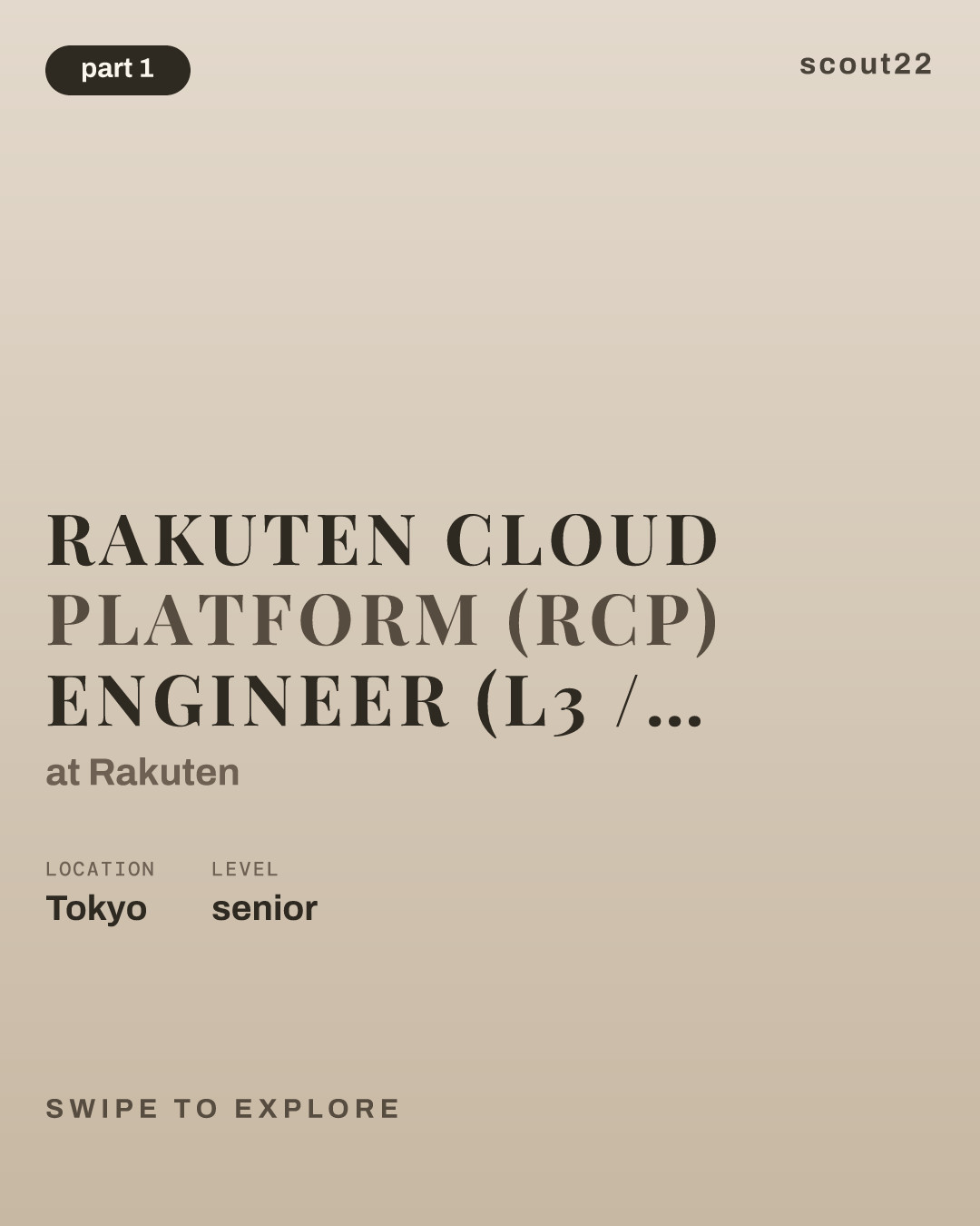Rakuten Cloud Platform (RCP) Engineer (L3 / Infrastructure Specialist), CICD Factory Department (RS GSD Div) at Rakuten