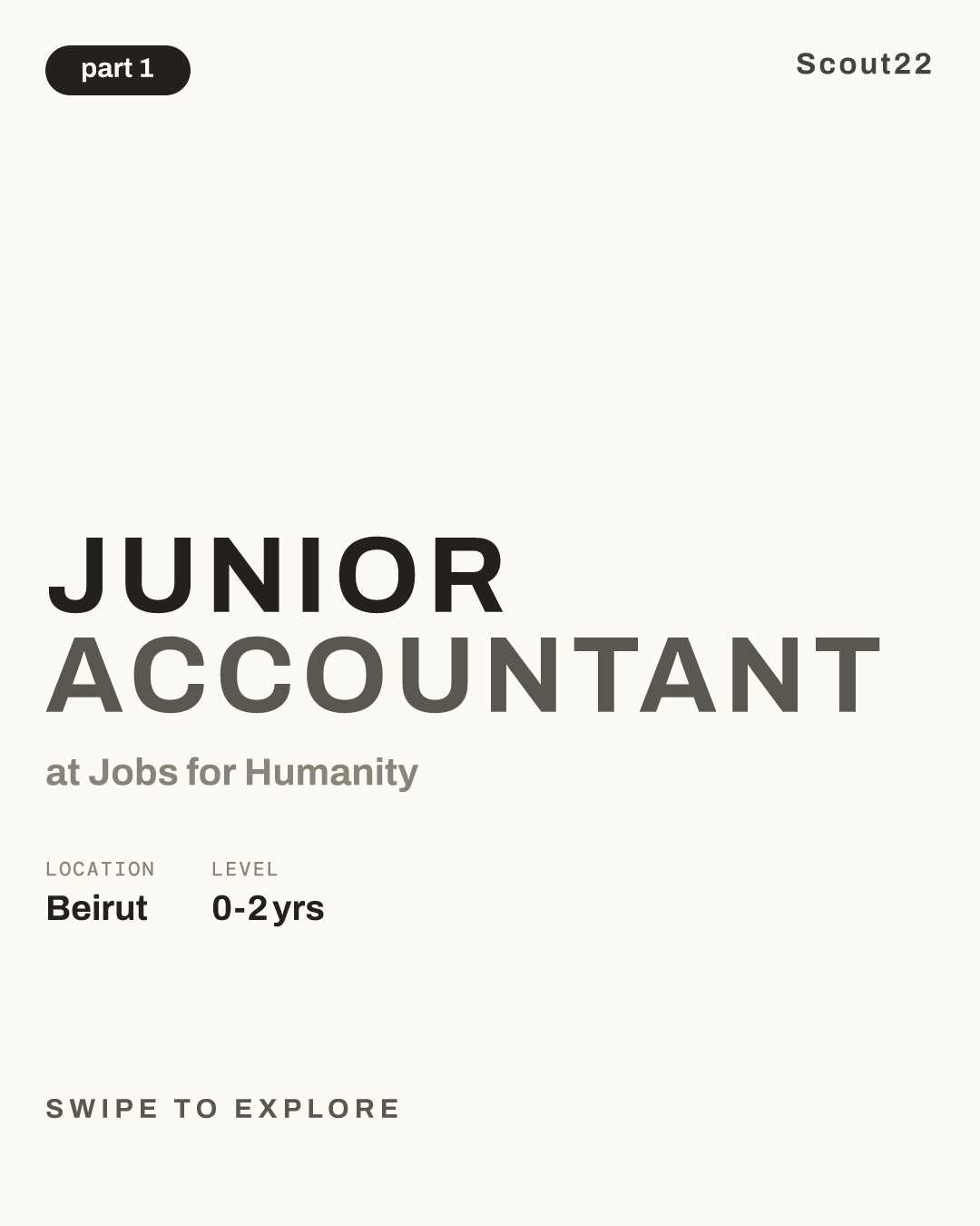 Junior Accountant at Jobs for Humanity