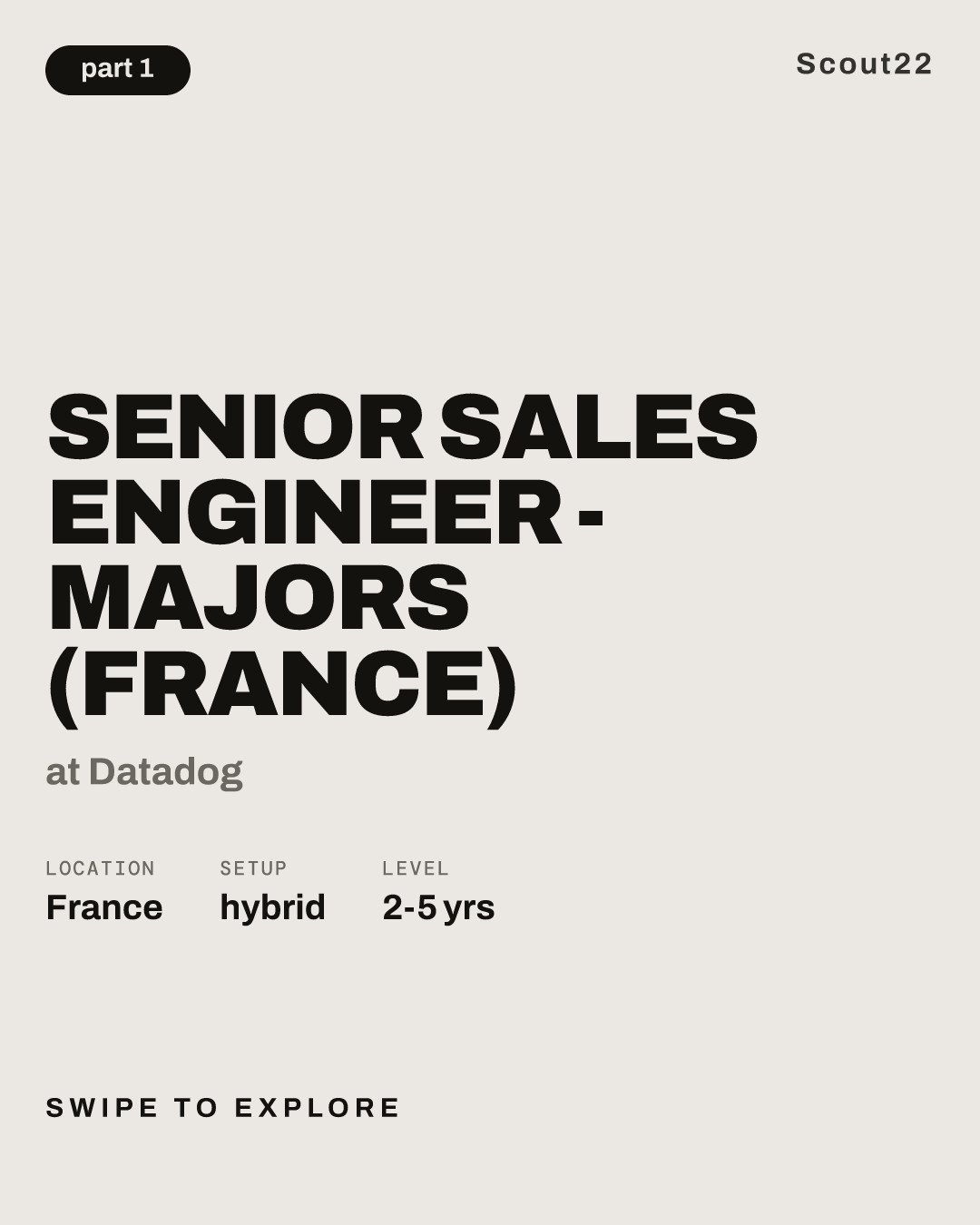 Senior Sales Engineer - Majors (France) at Datadog