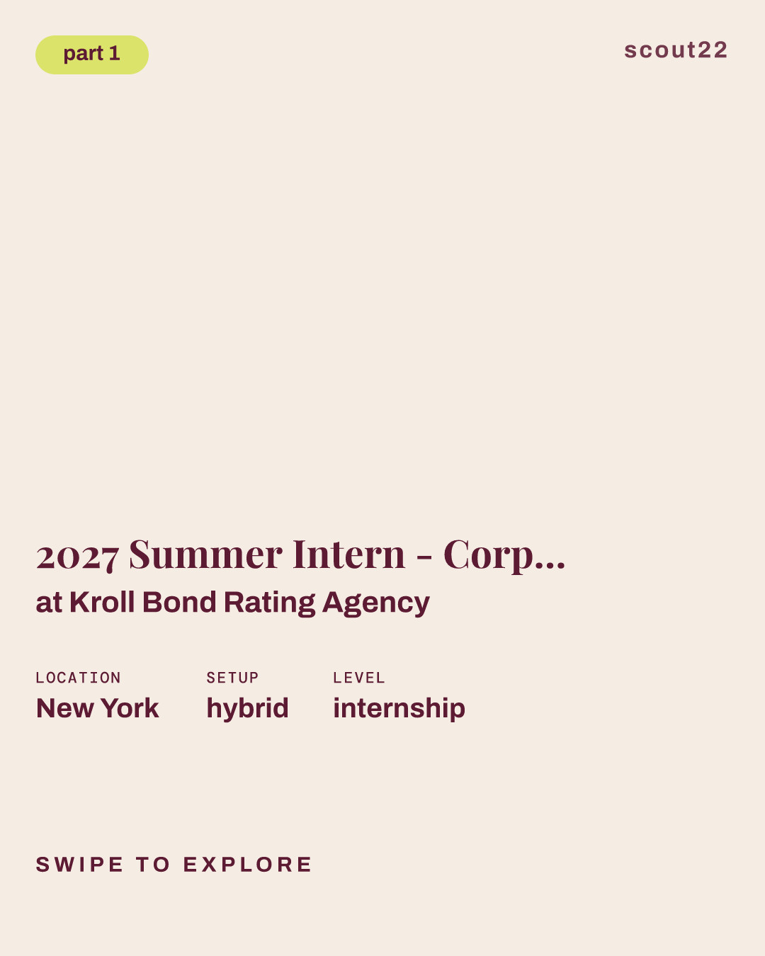 2027 Summer Intern - Corporate, Financial, and Government Ratings at Kroll Bond Rating Agency