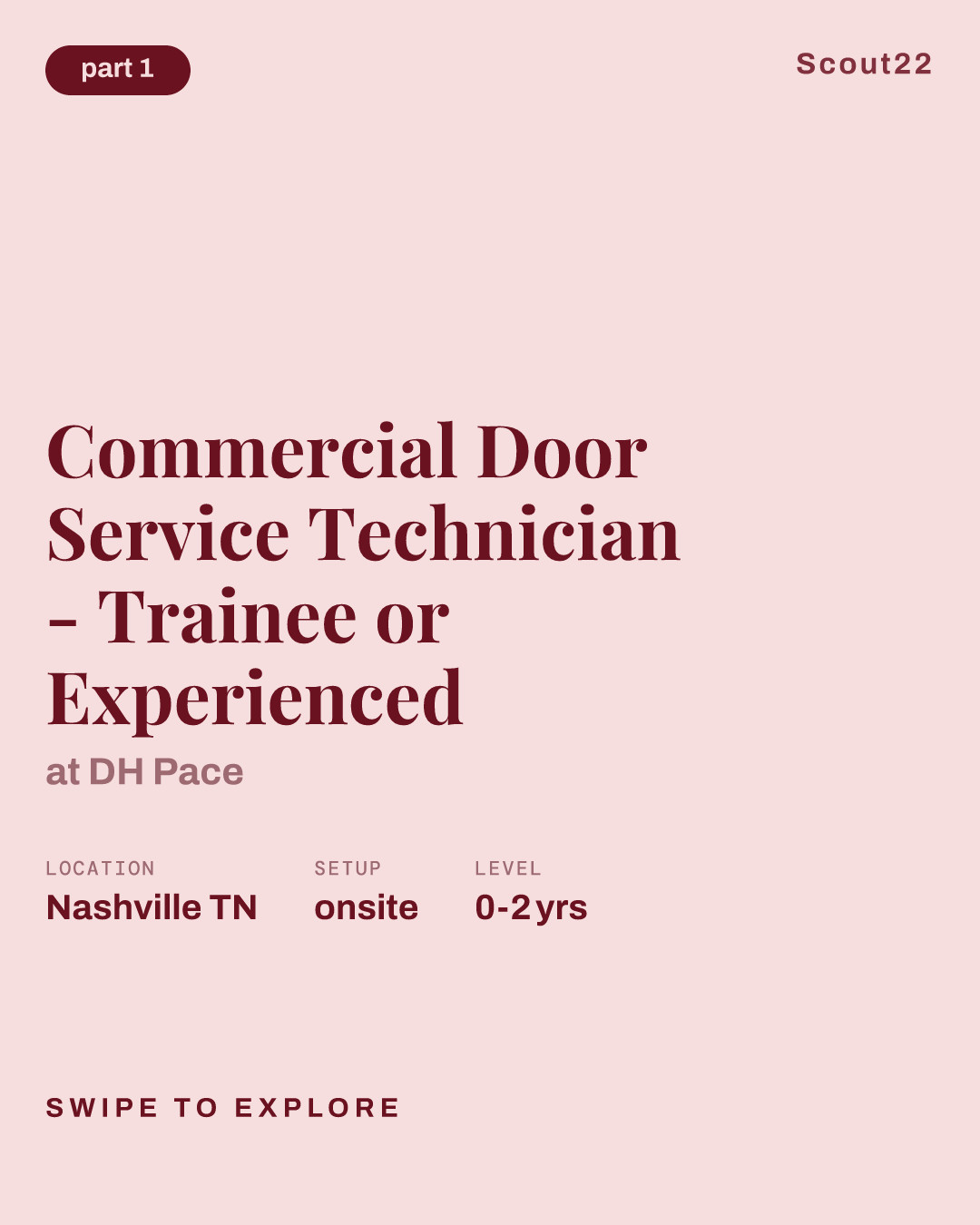 Commercial Door Service Technician - Trainee or Experienced at DH Pace