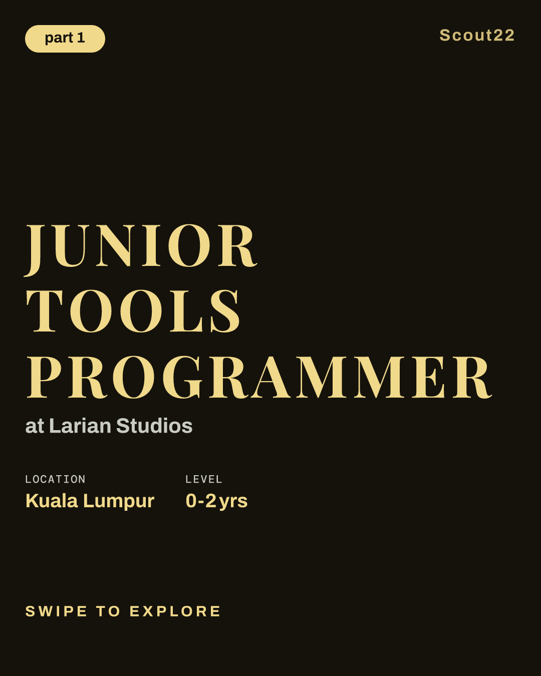 Junior Tools Programmer at Larian Studios