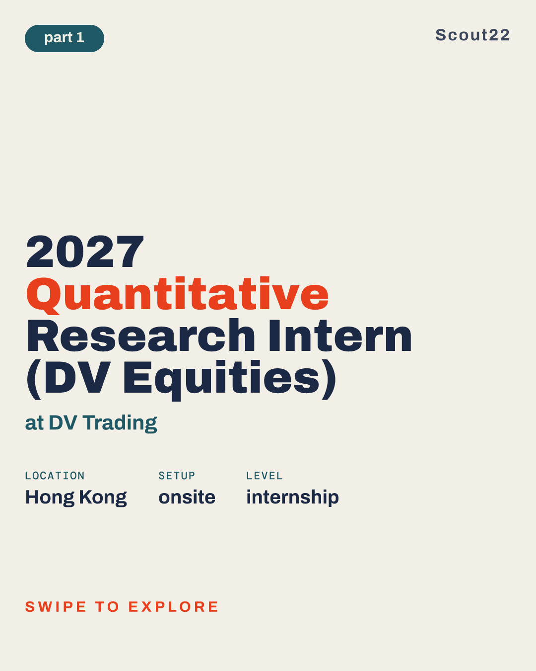 2027 Quantitative Research Intern (DV Equities) at DV Trading