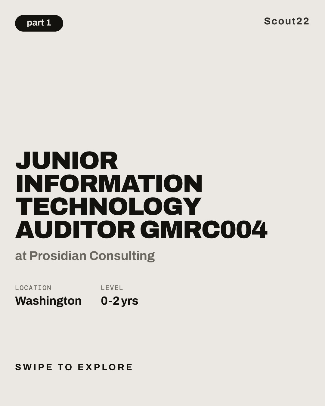 JUNIOR INFORMATION TECHNOLOGY AUDITOR GMRC004 at Prosidian Consulting