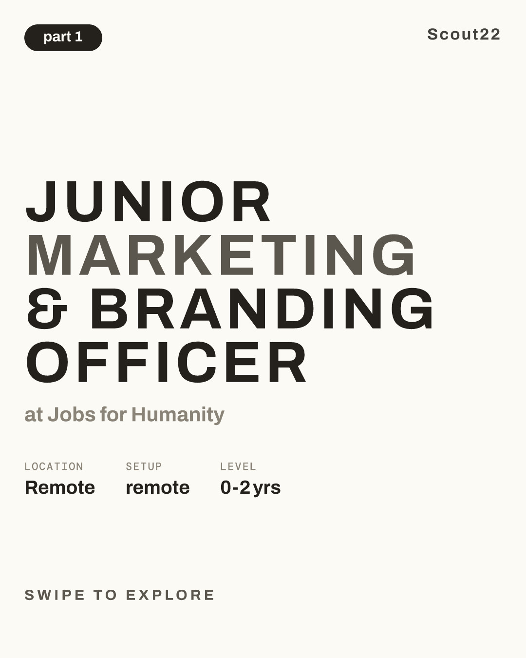 Junior Marketing & Branding Officer at Jobs for Humanity
