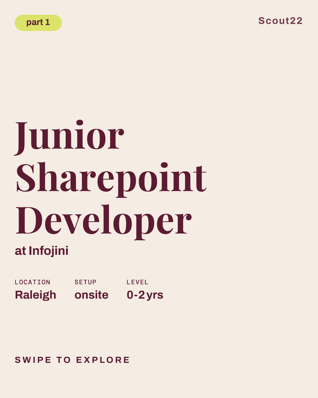 Junior Sharepoint Developer at Infojini