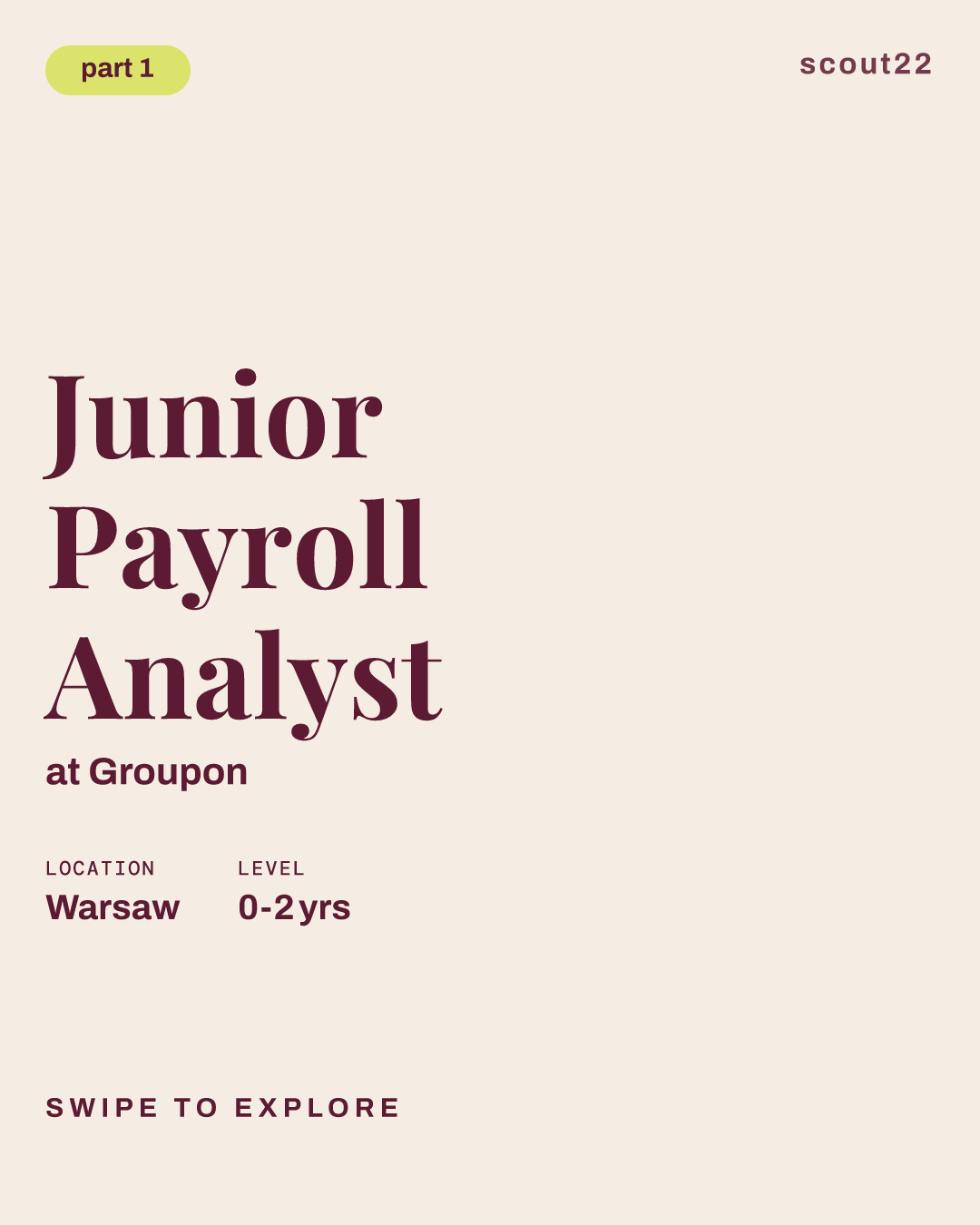 Junior Payroll Analyst at Groupon