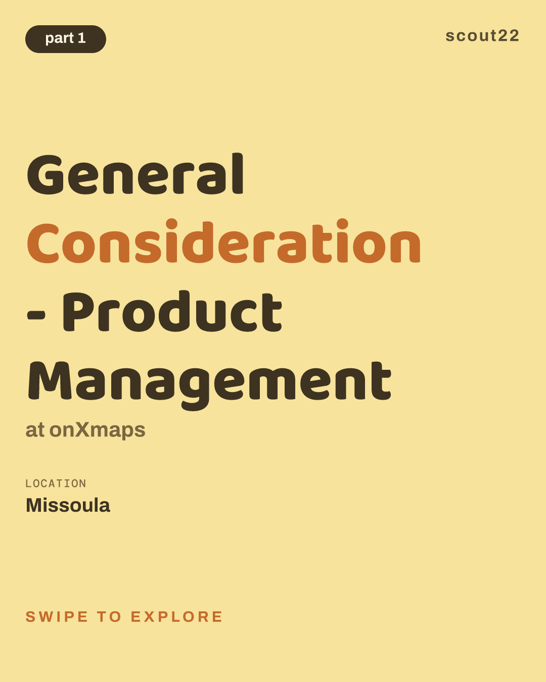 General Consideration - Product Management at onXmaps