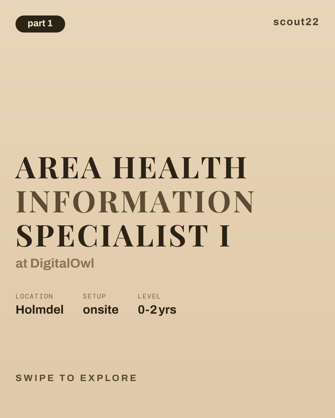 Area Health Information Specialist I at DigitalOwl