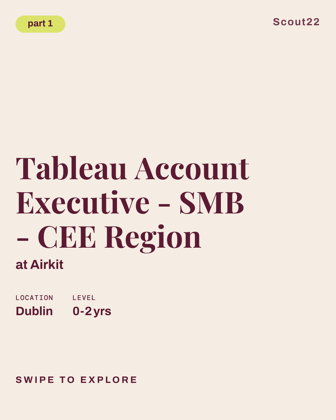 Tableau Account Executive - SMB - CEE Region at Airkit