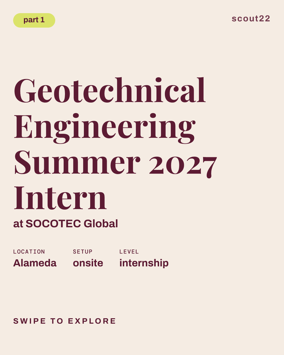 Geotechnical Engineering Summer 2027 Intern at SOCOTEC Global