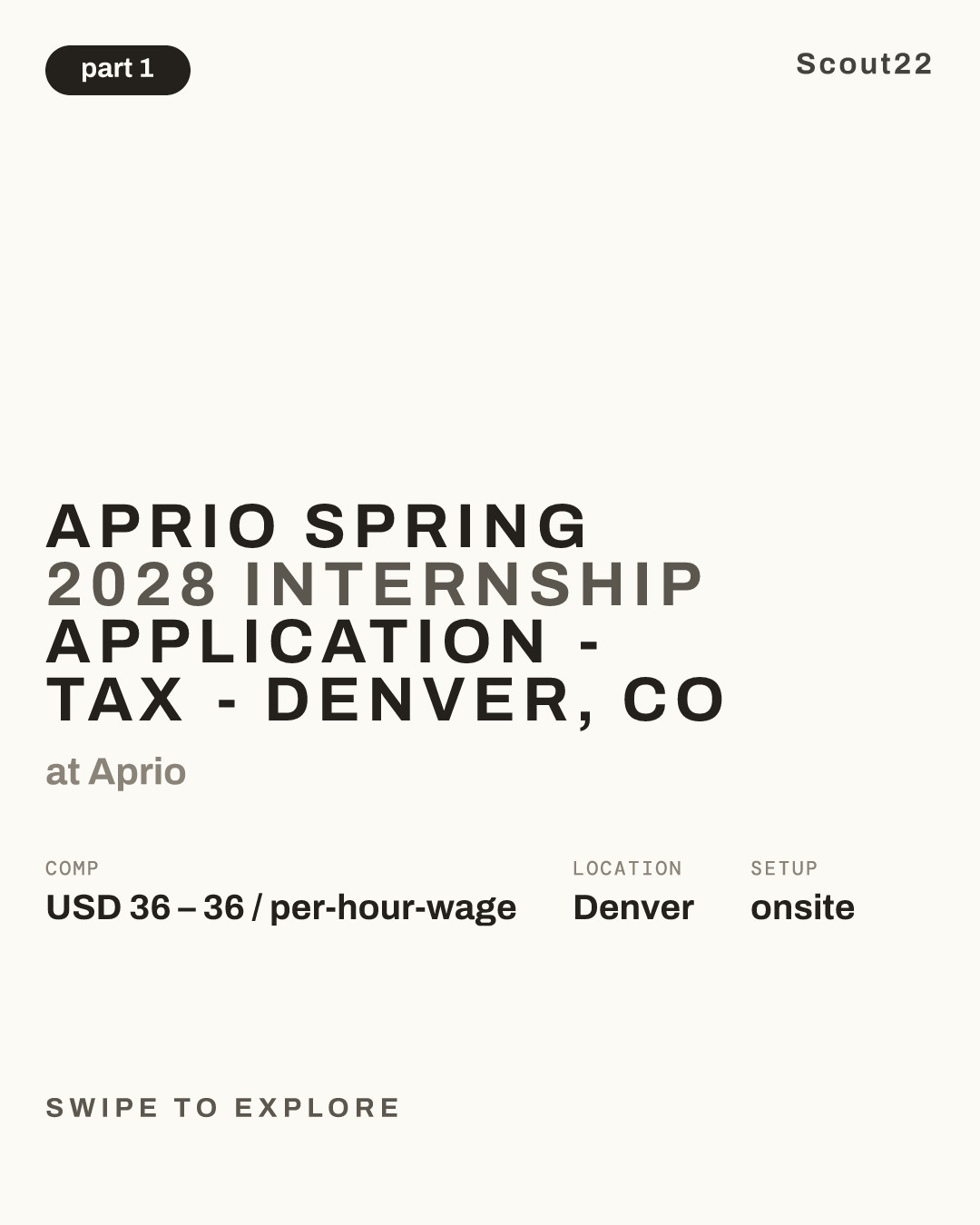 Aprio Spring 2028 Internship Application - Tax - Denver, CO at Aprio