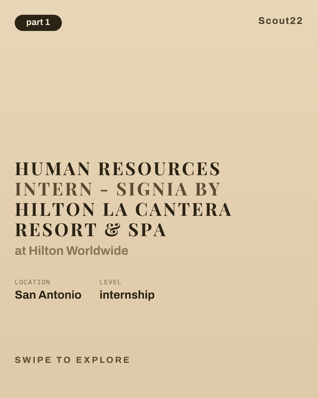 Human Resources Intern - Signia by Hilton La Cantera Resort & Spa at Hilton Worldwide