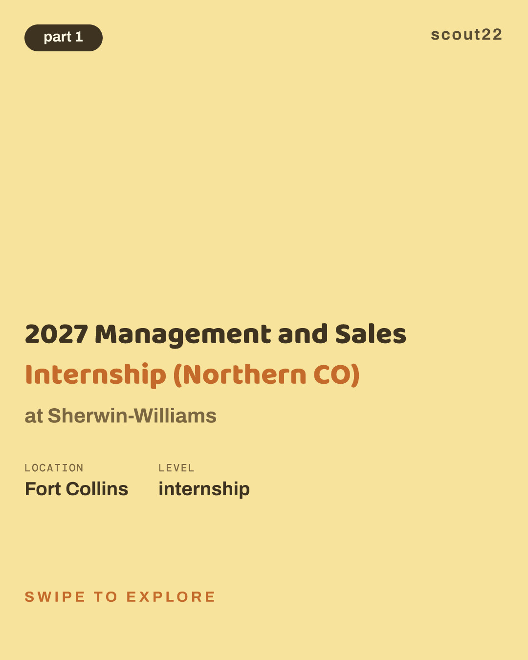 2027 Management and Sales Internship (Northern CO) at Sherwin-Williams