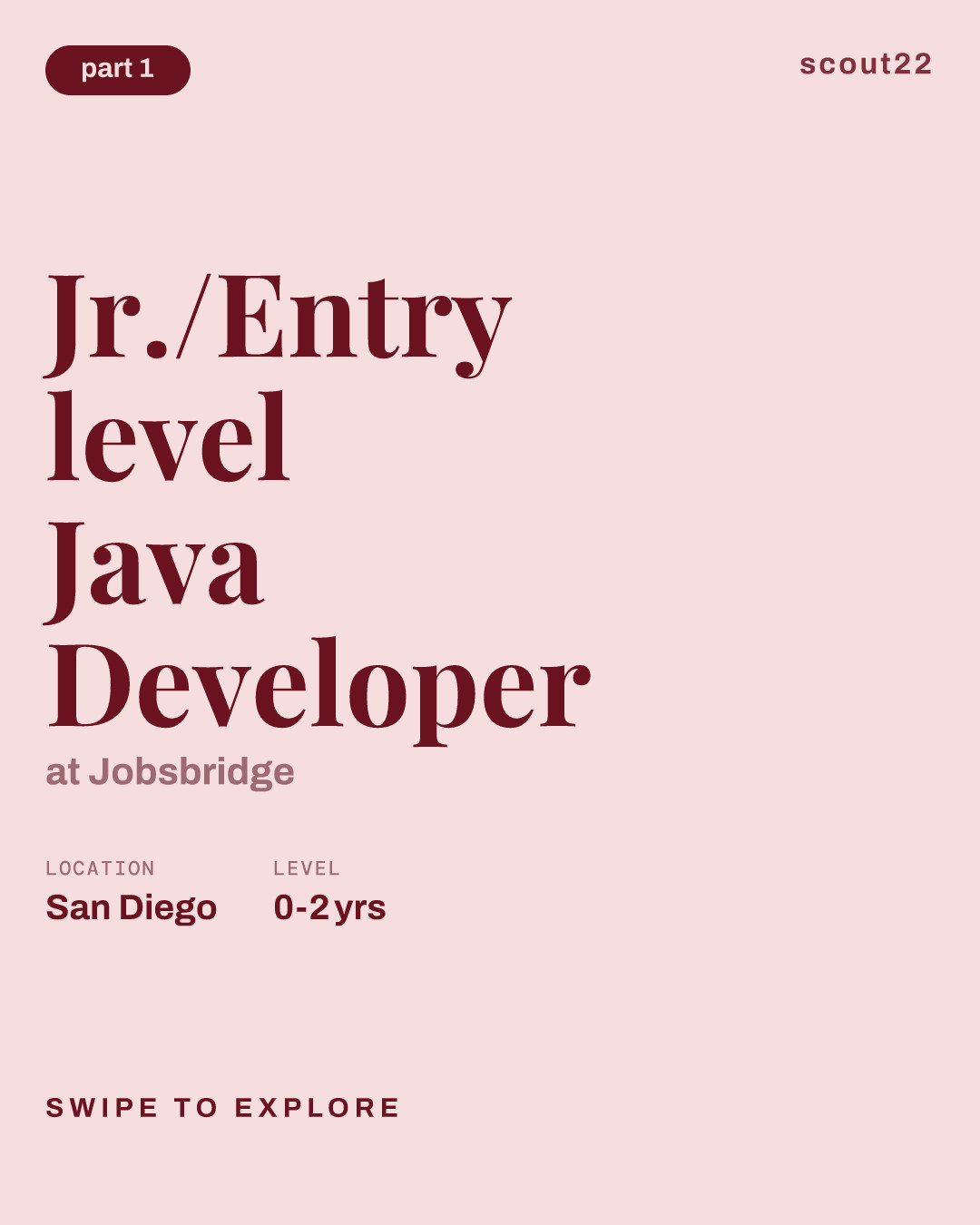 Jr./Entry level Java Developer at Jobsbridge