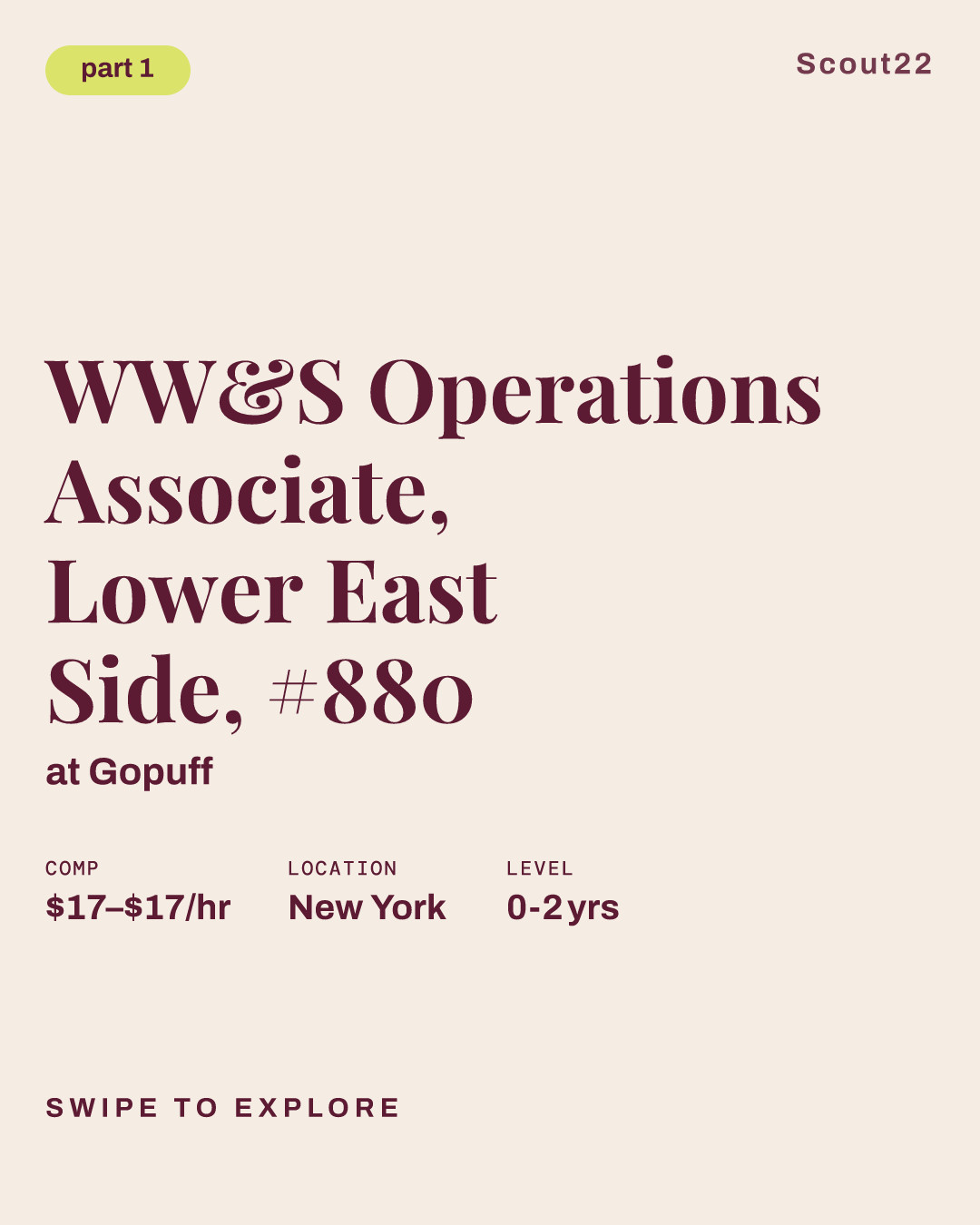 WW&S Operations Associate, Lower East Side, #880 at Gopuff
