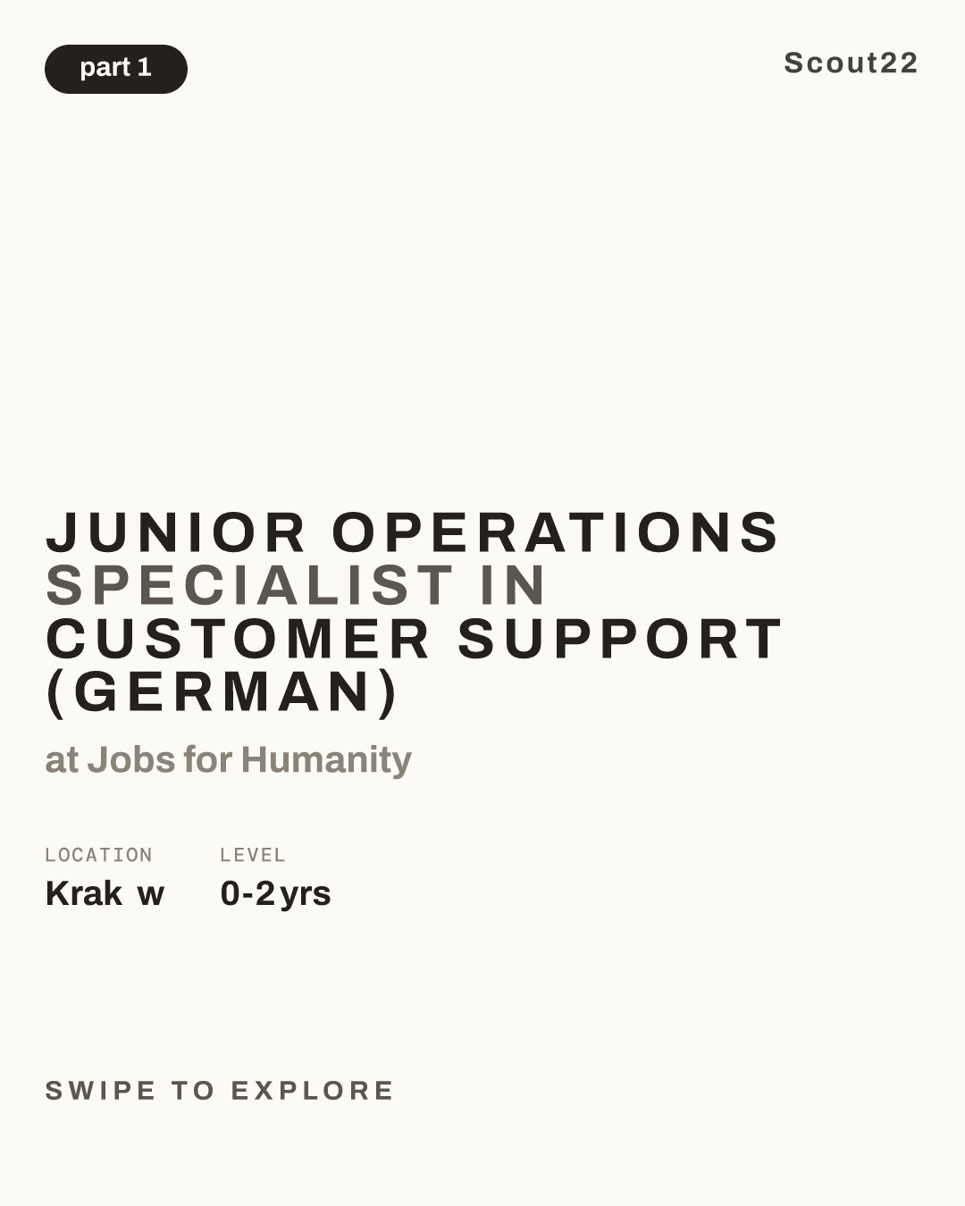 Junior Operations Specialist in Customer Support (German) at Jobs for Humanity