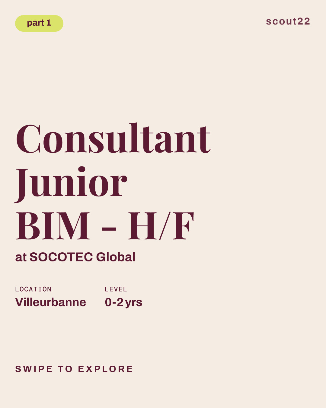 Consultant Junior BIM - H/F at SOCOTEC Global