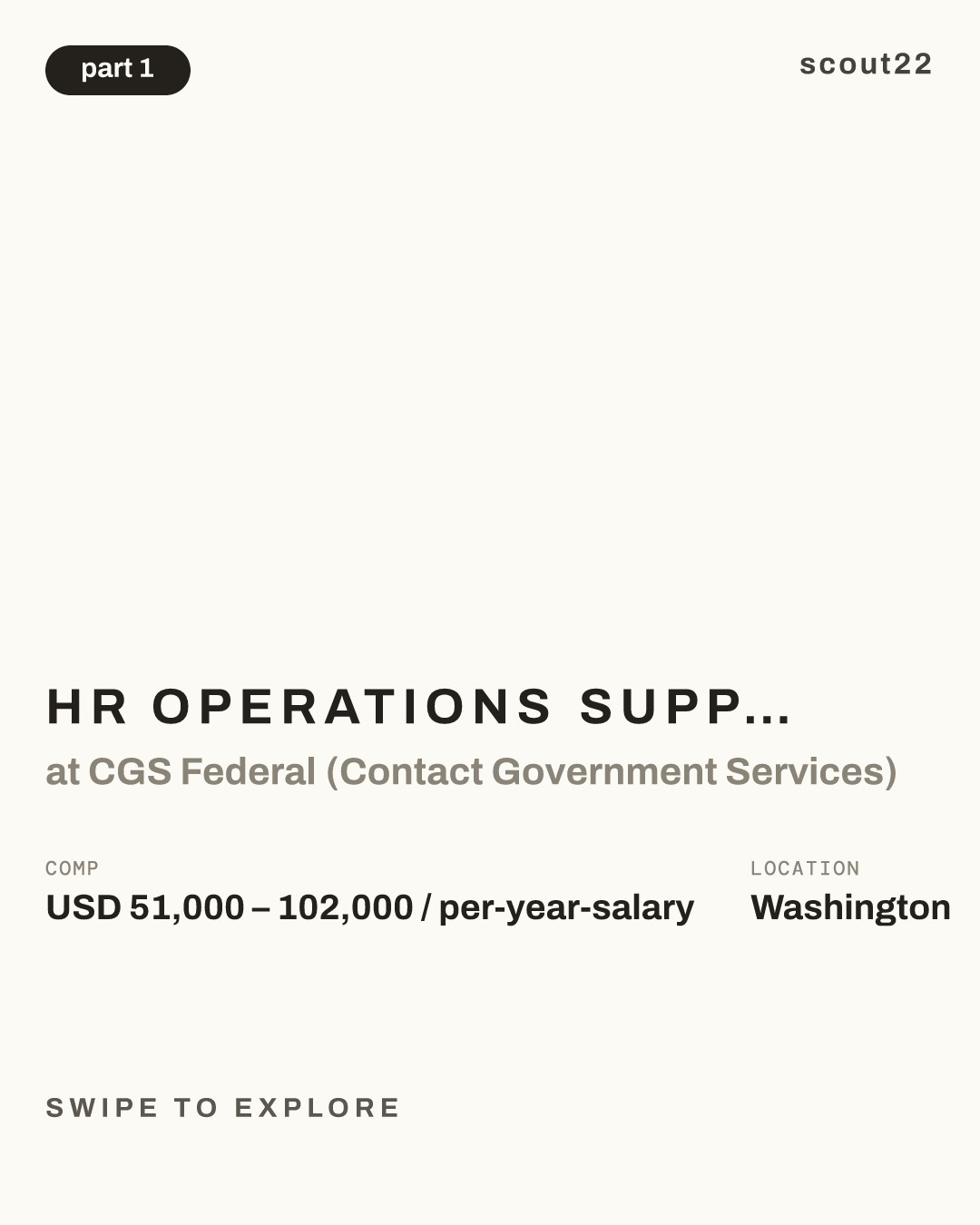 HR Operations Support Lead (HROSL) – Junior at CGS Federal (Contact Government Services)