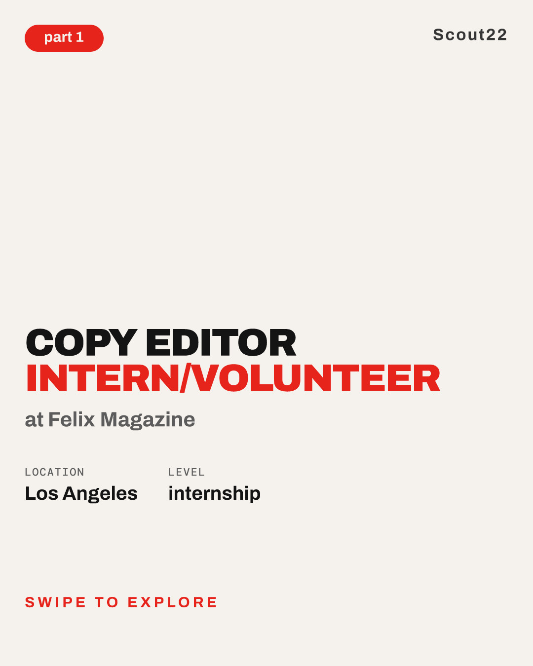 Copy Editor Intern/Volunteer at Felix Magazine