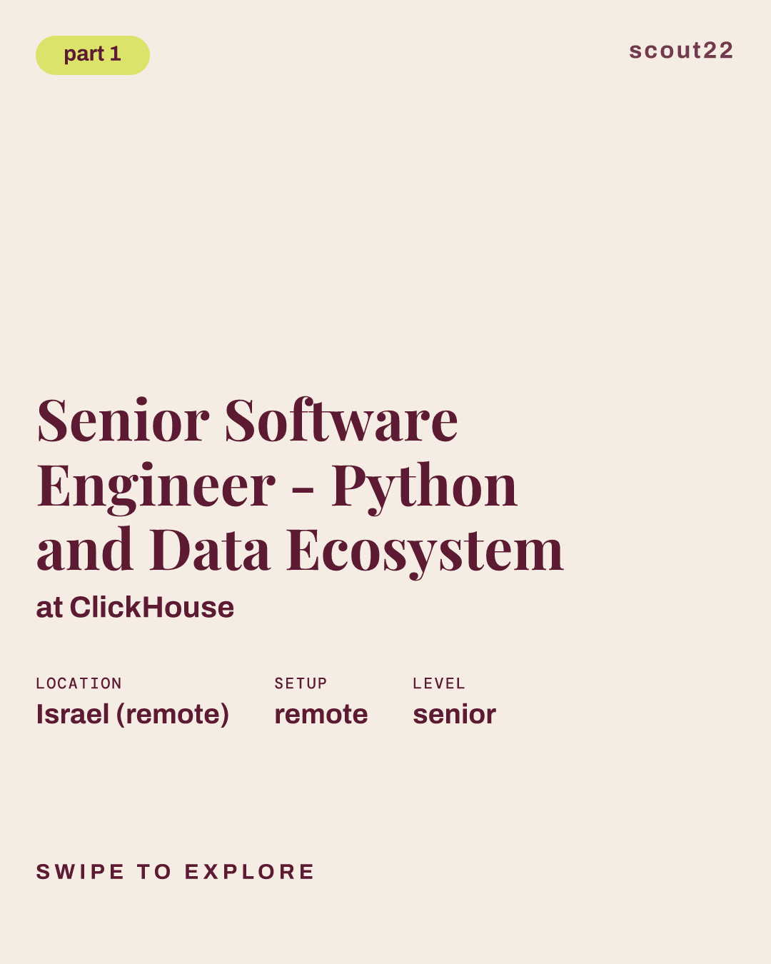 Senior Software Engineer - Python and Data Ecosystem at ClickHouse