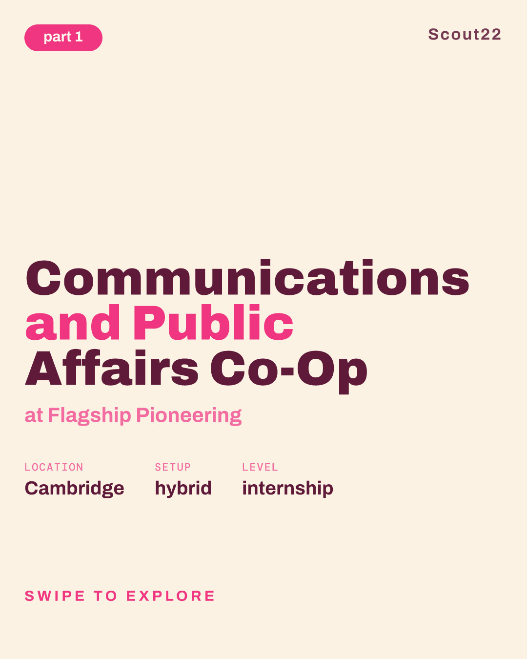 Communications and Public Affairs Co-Op at Flagship Pioneering