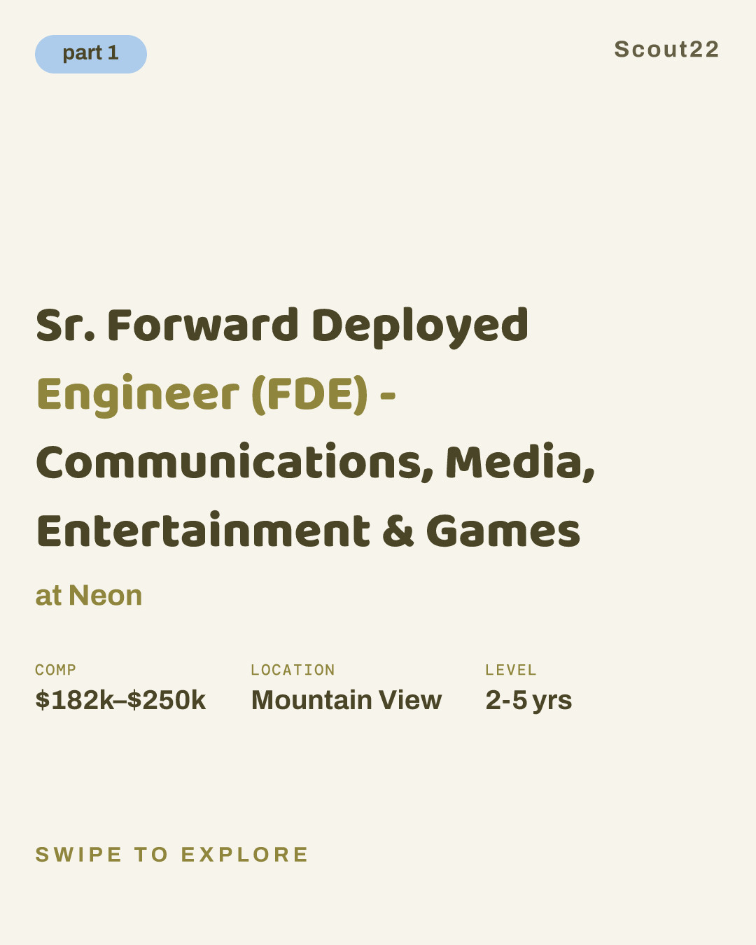 Sr. Forward Deployed Engineer (FDE) - Communications, Media, Entertainment & Games at Neon