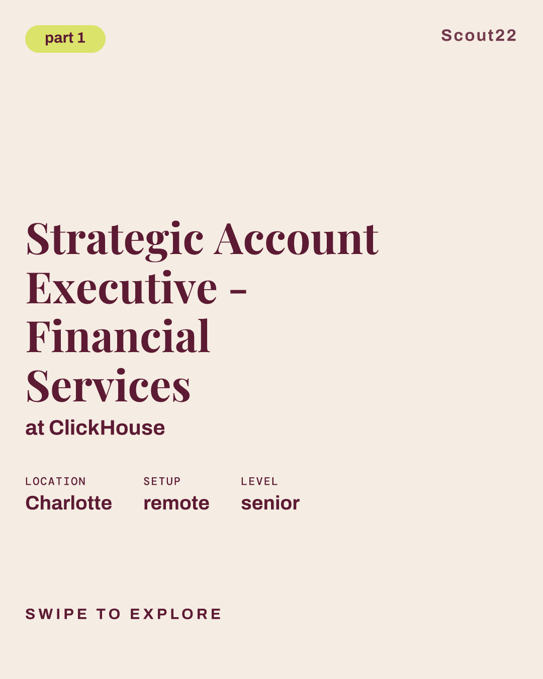 Strategic Account Executive - Financial Services at ClickHouse