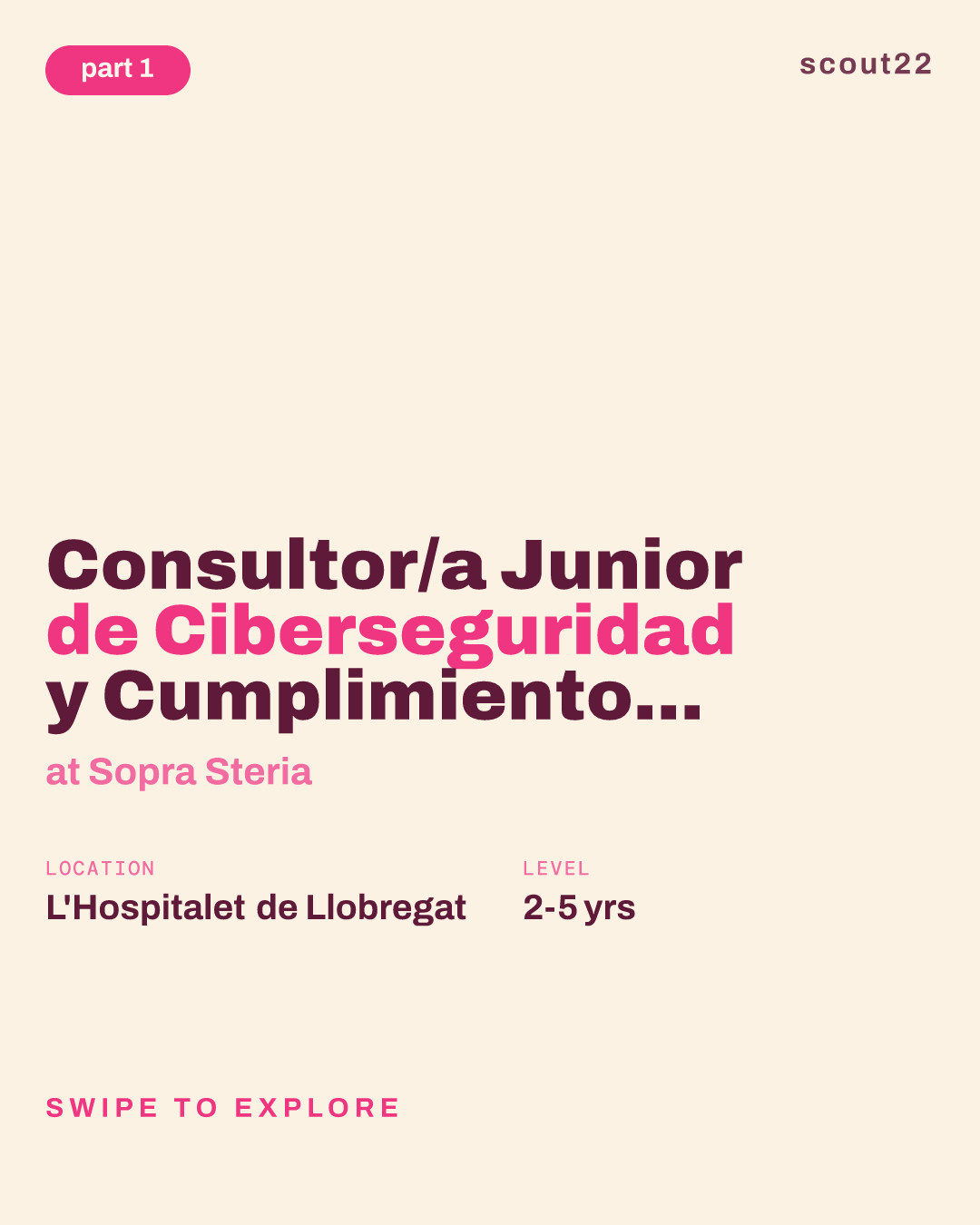 Consultor/a Junior de Ciberseguridad y Cumplimiento Normativo (ENS) at Sopra Steria