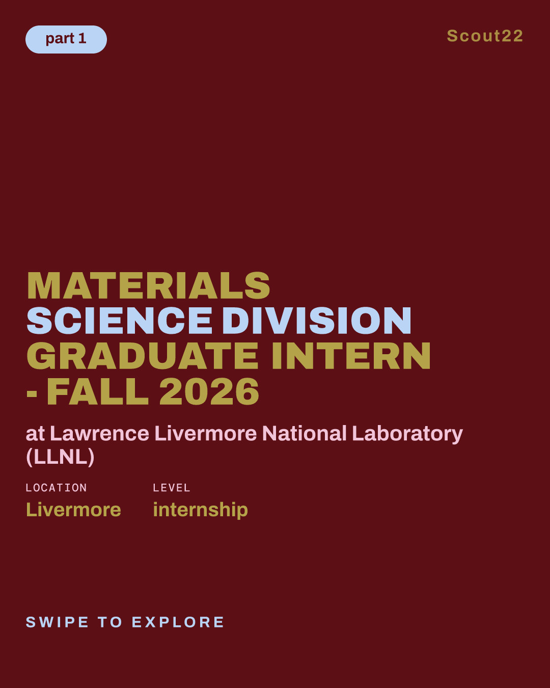 Materials Science Division Graduate Intern - Fall 2026 at Lawrence Livermore National Laboratory (LLNL)