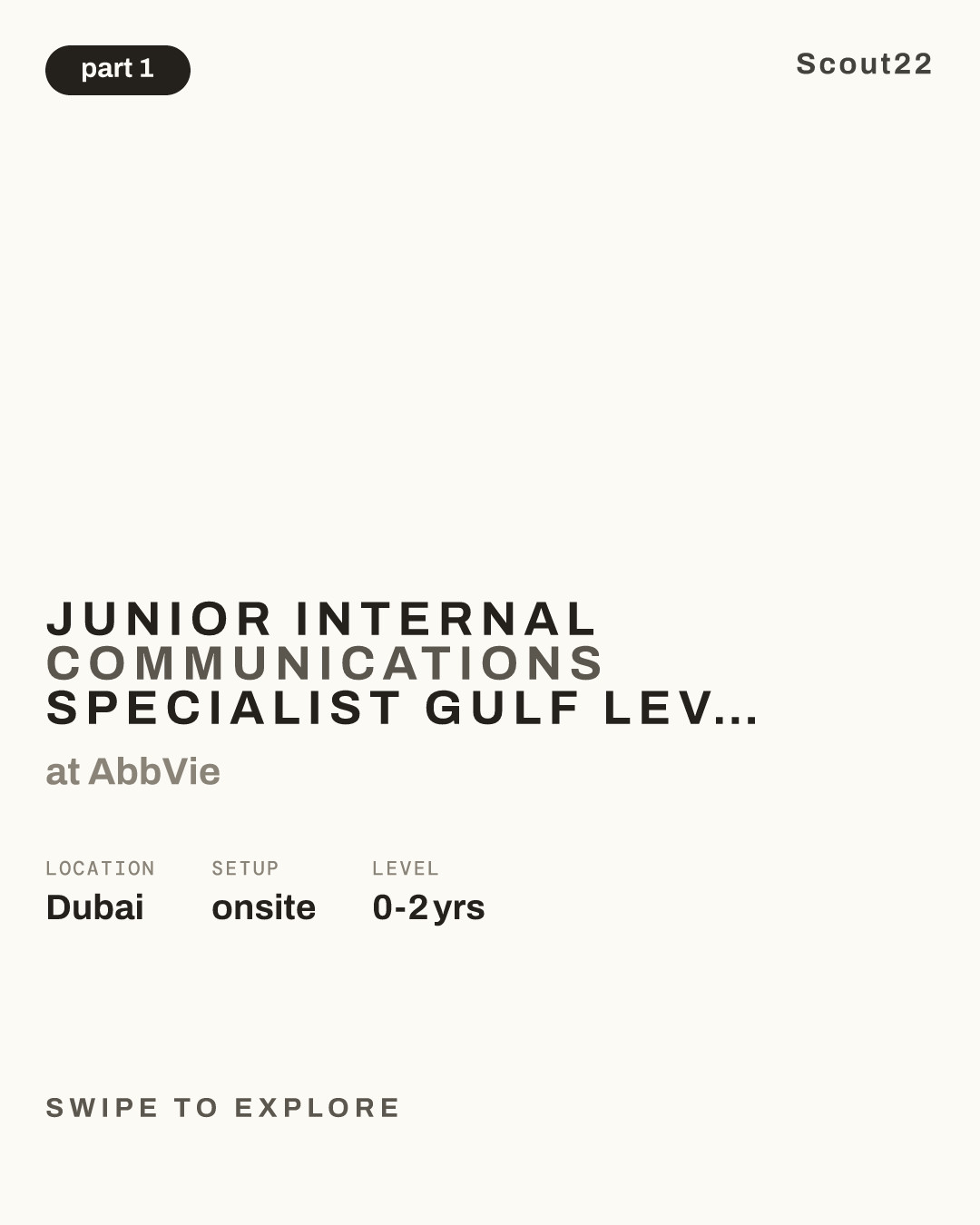 Junior Internal Communications Specialist Gulf Levant (Emirati Nationals) at AbbVie