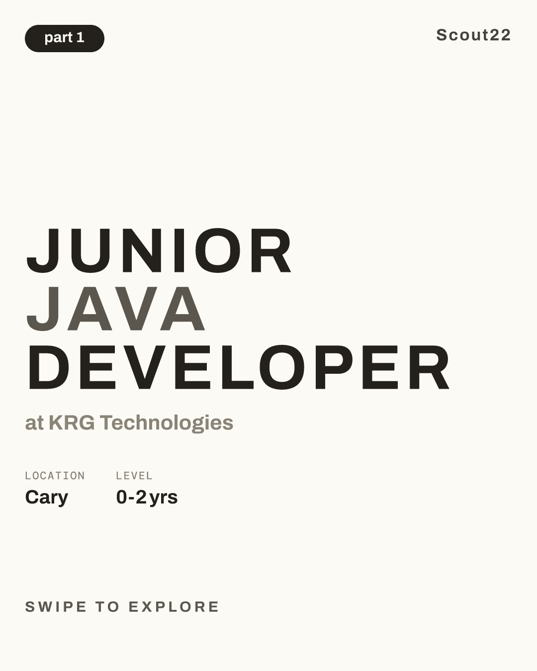 Junior Java Developer at KRG Technologies